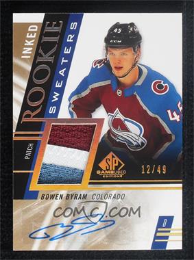 2020-21 Upper Deck SP Game Used - Rookie Sweaters - Inked Patch #RS-BB - Bowen Byram /49