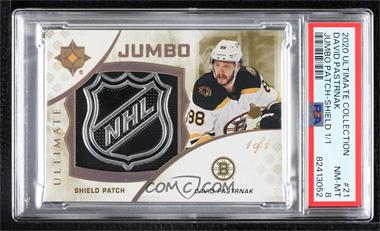 2020-21 Upper Deck Ultimate Collection - [Base] - Shield #21 - David Pastrnak /1 [PSA 8 NM‑MT]