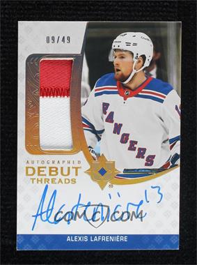 2020-21 Upper Deck Ultimate Collection - Debut Threads Auto Patch #ADT-AL - Alexis Lafreniere /49