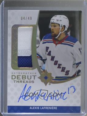 2020-21 Upper Deck Ultimate Collection - Debut Threads Auto Patch #ADT-AL - Alexis Lafreniere /49