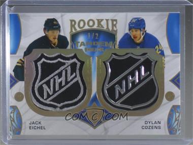 2020-21 Upper Deck Ultimate Collection - Rookie Tandems Shield Patch #RTS-EC - Jack Eichel, Dylan Cozens /2