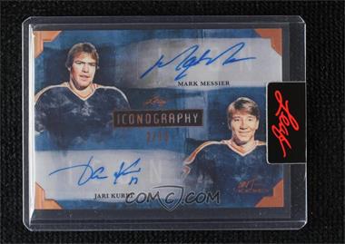 2021-22 Leaf Art of Hockey - Iconography Autographs - Bronze #I-18 - Mark Messier, Jari Kurri /15 [Uncirculated]