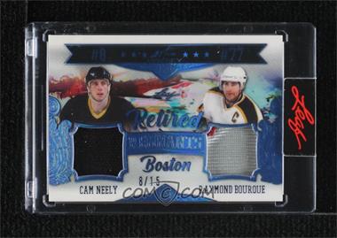 2021-22 Leaf Art of Hockey - Retired Remnants Relics - Navy #RR-09 - Cam Neely, Raymond Bourque /15 [Uncirculated]