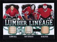 Glen Hall, Tony Esposito, Ed Belfour [EX to NM] #/3