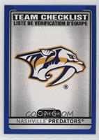 Team Checklist - Nashville Predators