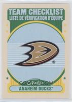 Team Checklist - Anaheim Ducks [EX to NM]