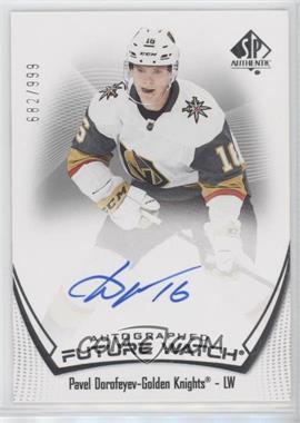 2021-22 SP Authentic - [Base] #183 - Autographed Future Watch - Pavel Dorofeyev /999