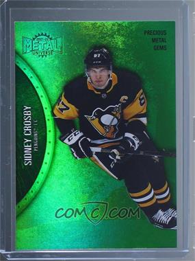 2021-22 Skybox Metal Universe - [Base] - Precious Metal Gems Green #100 - Sidney Crosby /100