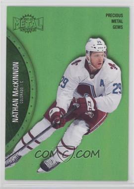 2021-22 Skybox Metal Universe - [Base] - Precious Metal Gems Green #130 - Alternate Jersey - Nathan MacKinnon /100