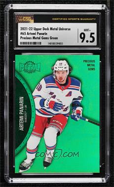 2021-22 Skybox Metal Universe - [Base] - Precious Metal Gems Green #65 - Artemi Panarin /100 [CSG 9.5 Mint Plus]