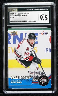 2021-22 Upper Deck CHL - [Base] - Blue #377 - Star Rookie - Matthew Poitras [CGC 9.5 Mint+]