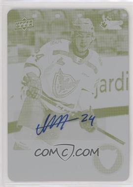 2021-22 Upper Deck CHL - [Base] - Printing Plate Yellow Auto #20 - Israel Mianscum /1