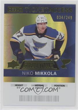 2021-22 Upper Deck Credentials - 2020-21 Debut Ticket Access - Yellow #52 - Niko Mikkola /249