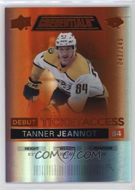2021-22 Upper Deck Credentials - [Base] - Orange #118 - Debut Ticket Access - Tanner Jeannot /149