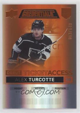 2021-22 Upper Deck Credentials - [Base] - Orange #129 - Debut Ticket Access - Alex Turcotte /149