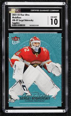 2021-22 Upper Deck Fleer Ultra - Medallions - Sapphire #M-49 - Sergei Bobrovsky /25 [CGC 10 Gem Mint]