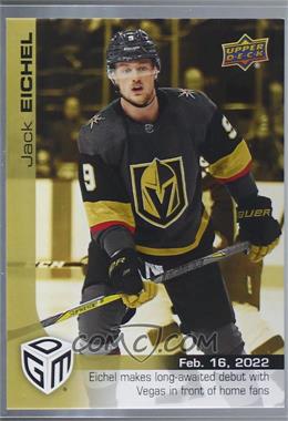 2021-22 Upper Deck Game Dated Moments - [Base] - Gold #56 - (Feb. 16, 2022) Jack Eichel Makes Long-Awaited Debut with Vegas in Front of Home Fans /100