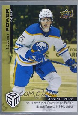 2021-22 Upper Deck Game Dated Moments - [Base] - Gold #80 - Debut - (Apr. 12, 2022) - No. 1  Draft Pick Owen Power Helps Buffalo Defeat Toronto in NHL Debut /100