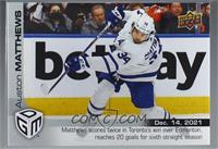 (Dec. 14, 2021) - Auston Matthews Reaches 20 Goals for Sixth Straight Season #/…