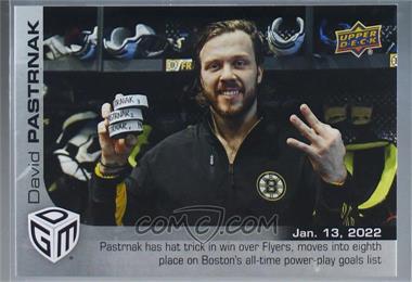 2021-22 Upper Deck Game Dated Moments - [Base] #42 - (Jan. 13, 2022) - David Pastrnak Has Hat Trick in Win Over Flyers, Moves Past Bruins Legend /499