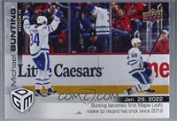 Rookie - (Jan. 29, 2022) - Michael Bunting Becomes 1st Maple Leafs Rookie to Re…