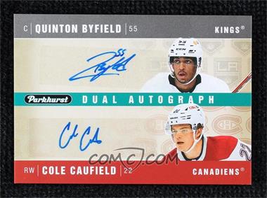 2021-22 Upper Deck Parkhurst - 2005-06 Retro Achievements #A-17 - Dual Autos - Cole Caufield, Quinton Byfield