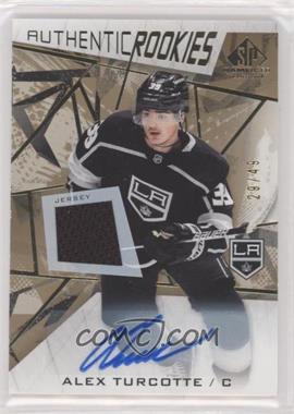 2021-22 Upper Deck SP Game Used - [Base] - Gold Jersey Autographs #193 - Authentic Rookies - Alex Turcotte /49