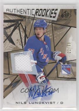 2021-22 Upper Deck SP Game Used - [Base] - Gold Jersey Autographs #194 - Authentic Rookies - Nils Lundkvist /99