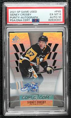 2021-22 Upper Deck SP Game Used - Purity - Autographs #P-45 - Sidney Crosby /5 [PSA 6 EX‑MT]