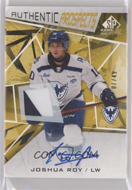 2021-22 Upper Deck SP Game Used CHL Edition - [Base] - Gold Auto Patch #35 - Joshua Roy /49