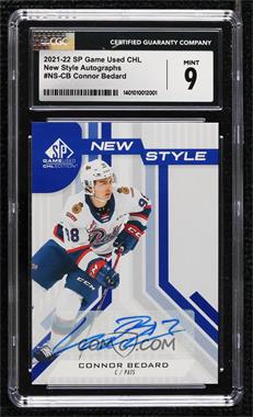 2021-22 Upper Deck SP Game Used CHL Edition - New Style - Blue Autographs #NS-CB - Connor Bedard [CGC 9 Mint]