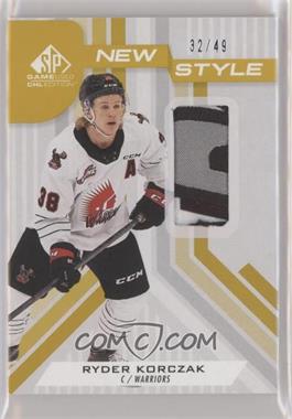 2021-22 Upper Deck SP Game Used CHL Edition - New Style - Gold Patch #NS-RK - Ryder Korczak /49