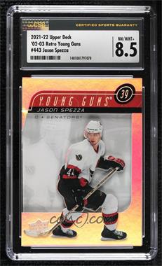 2021-22 Upper Deck Series 2 - 2002-03 Retro Acetate Young Guns #443 - Jason Spezza [CSG 8.5 NM/Mint+]