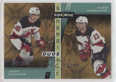 2021-22 Upper Deck Synergy - Synergistic Duos Stars - Gold #SD-17 - Jack Hughes, Nico Hischier /249