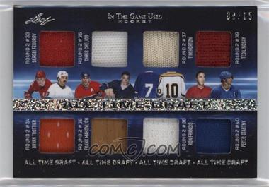 2022-23 Leaf In the Game Used - All Time Draft Relics - Silver Sparkle #A-3 - Sergei Fedorov, Chris Chelios, Tim Horton, Ted Lindsay, Bryan Trottier, Frank Mahovlich, Ron Francis, Peter Stastny /15