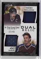 Teemu Selanne, Joe Sakic #/45