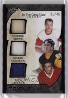 Gordie Howe, Mario Lemieux, Guy Lafleur #/45