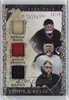 Dominik Hasek, Martin Brodeur, Ed Belfour #/20