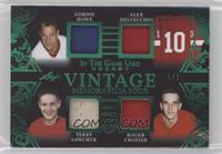 Gordie Howe, Alex Delvecchio, Terry Sawchuk, Roger Crozier #/1