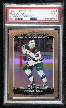 2022-23 O-Pee-Chee - [Base] - Rainbow Gold #544 - Marquee Rookie - Marco Rossi /1 [PSA 9 MINT]