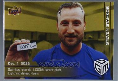 2022-23 Upper Deck Game Dated Moments - [Base] - Gold #23 - (Dec. 1, 2022) - Steven Stamkos Records 1,000th Career Point /100