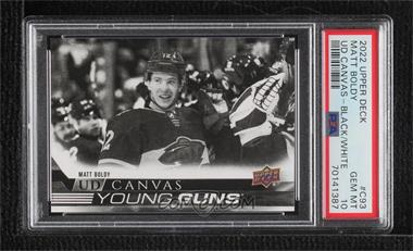 2022-23 Upper Deck Series 1 - UD Canvas - Black & White #C93 - Young Guns - Matt Boldy [PSA 10 GEM MT]