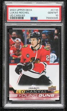 2022-23 Upper Deck Series 1 - UD Canvas #C110 - Young Guns - Lukas Reichel [PSA 10 GEM MT]