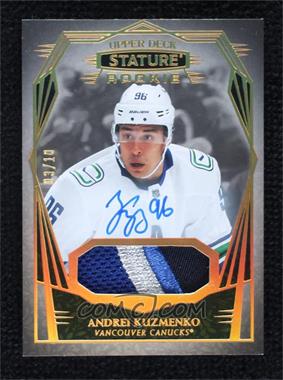 2022-23 Upper Deck Stature - [Base] - Design & Photo Variant Auto Patch #186 - Rookies - Andrei Kuzmenko /10 [EX to NM]