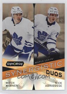 2022-23 Upper Deck Synergy - Synergistic Duos Star-Rookie - Gold #SD-18 - Mitch Marner, Nick Abruzzese /99