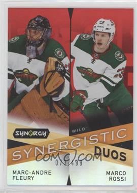 2022-23 Upper Deck Synergy - Synergistic Duos Star-Rookie - Red #SD-11 - Marc-Andre Fleury, Marco Rossi /499