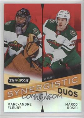 2022-23 Upper Deck Synergy - Synergistic Duos Star-Rookie - Red #SD-11 - Marc-Andre Fleury, Marco Rossi /499