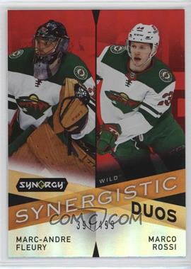 2022-23 Upper Deck Synergy - Synergistic Duos Star-Rookie - Red #SD-11 - Marc-Andre Fleury, Marco Rossi /499