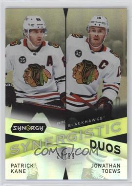 2022-23 Upper Deck Synergy - Synergistic Duos Star-Star - Gold #SD-4 - Patrick Kane, Jonathan Toews /99