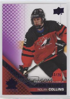 2022 Upper Deck Team Canada Juniors - Prospectus Momentous - Electric Purple #PM-19 - Nolan Collins /25